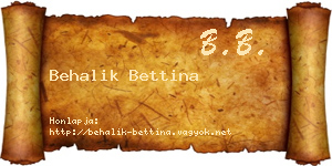 Behalik Bettina névjegykártya